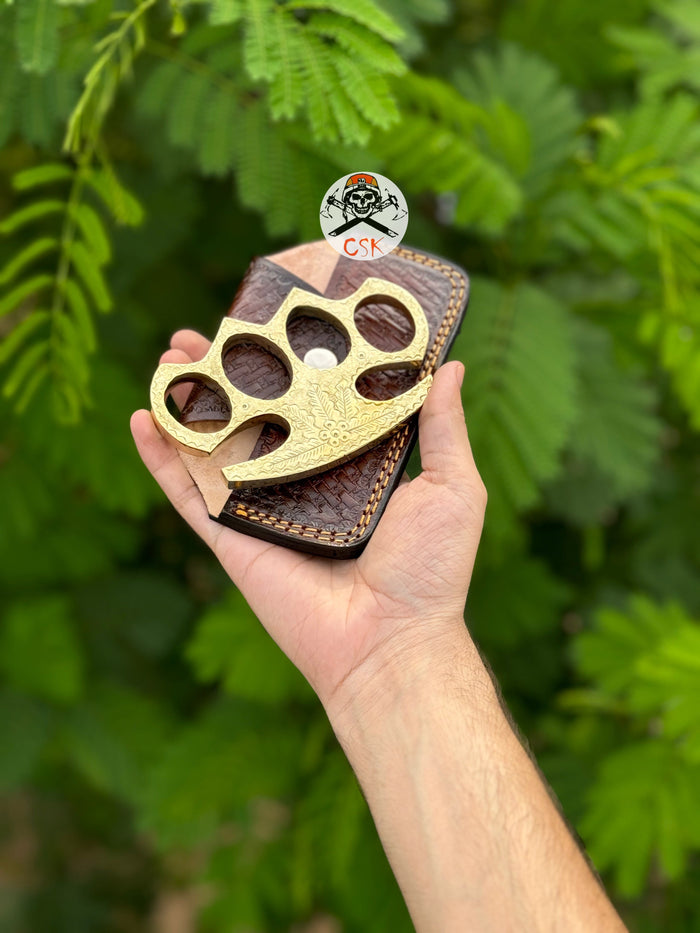 Custom engraved brass knuckle cskforged