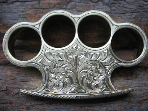 Custom Hand Engraved Brass knuckle cskforged