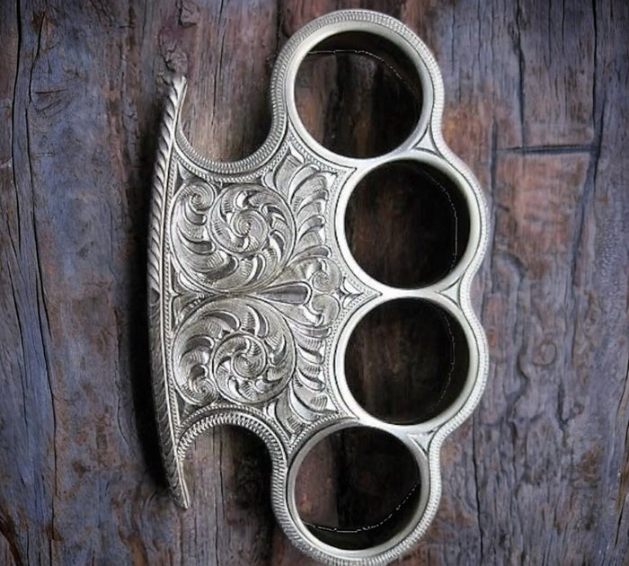 Custom Hand Engraved Brass knuckle cskforged