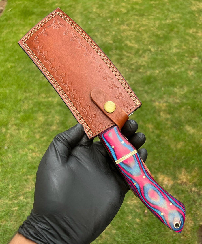 Custom Hand Forged High Carbon steel Cleaver Knife cskforged