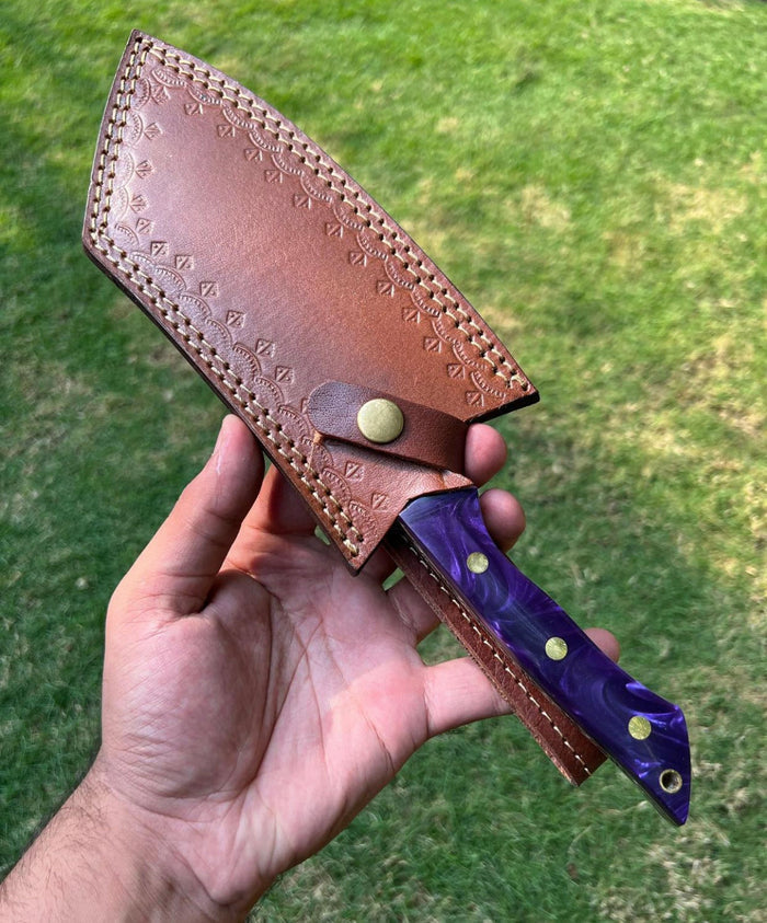 Custom Hand Forged High Carbon steel Cleaver Knife cskforged