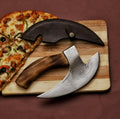 Custom hand forged pizza cutter X, Viking pizza cutter , Viking Bearded Camping pizza Cutter cskforged