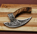 Custom hand forged pizza cutter X, Viking pizza cutter , Viking Bearded Camping pizza Cutter cskforged
