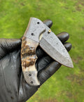 Custom Handmade Damascus Blade EDC Folding Pocket Knife cskforged