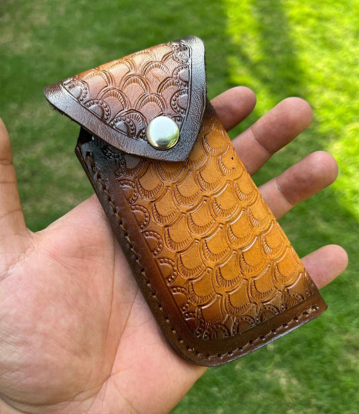 Custom Handmade Damascus Folding Pocket Knife With Karambit Design cskforged
