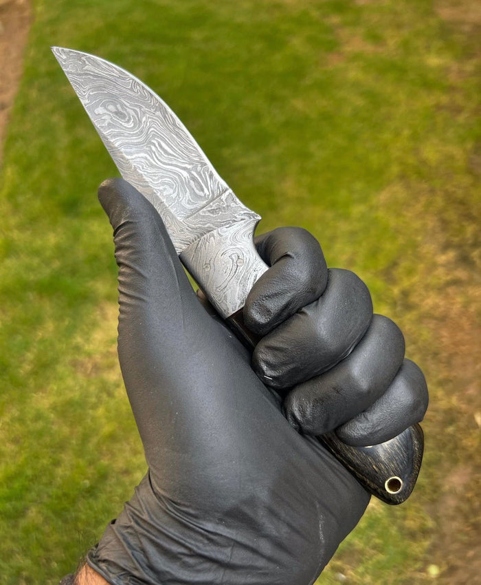 Custom Handmade Damascus Steel Fixed Blade Hunting Knife cskforged
