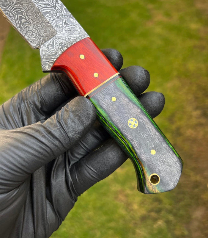 Custom Handmade Damascus Steel Fixed Blade Hunting Knife cskforged