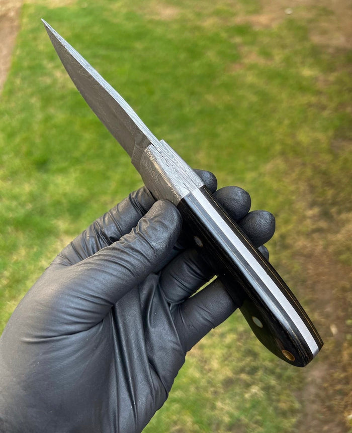 Custom Handmade Damascus Steel Fixed Blade Hunting Knife cskforged