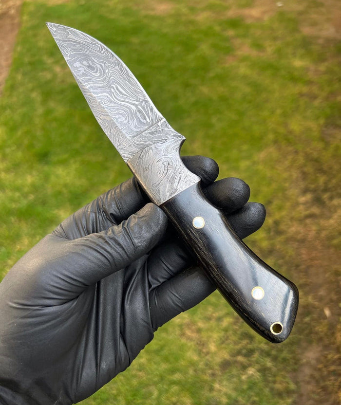 Custom Handmade Damascus Steel Fixed Blade Hunting Knife cskforged