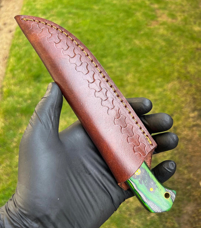 Custom Handmade Damascus Steel Fixed Blade Hunting Knife cskforged