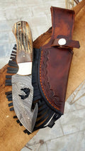 Custom Handmade Damascus Steel Hunting Knife cskforged