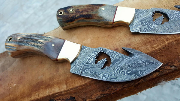 Custom Handmade Damascus Steel Hunting Knife cskforged