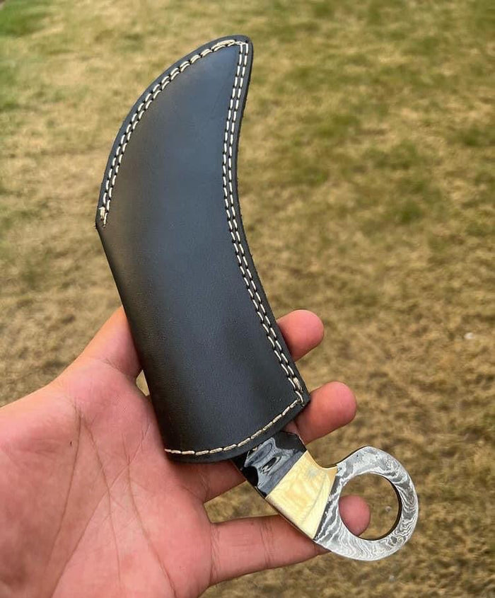 Custom Handmade Damascus steel Ring Tail karambit knife cskforged