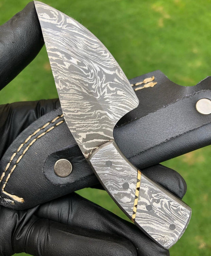 Custom Handmade Full Tang Damascus EDC knife cskforged