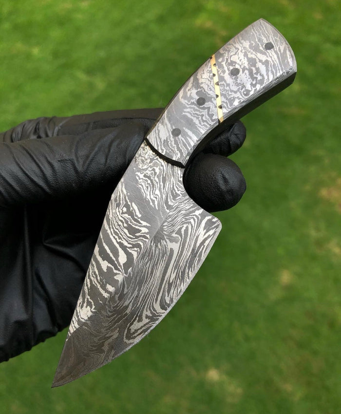 Custom Handmade Full Tang Damascus EDC knife cskforged