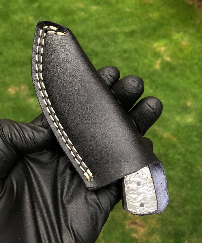 Custom Handmade Full Tang Damascus EDC knife cskforged