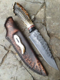 Custom Handmade Stone Texture Hand Forged 1095 High Carbon Steel Vintage Viking Knife cskforged