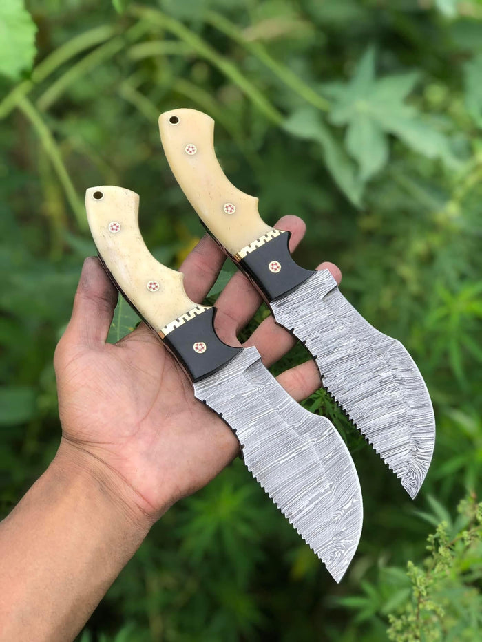 Custom Handmade Tom Brown Knife – 10" Damascus Steel Blade cskforged