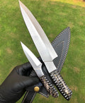 Custom made D2 steel 2 pieces chef set cskforged
