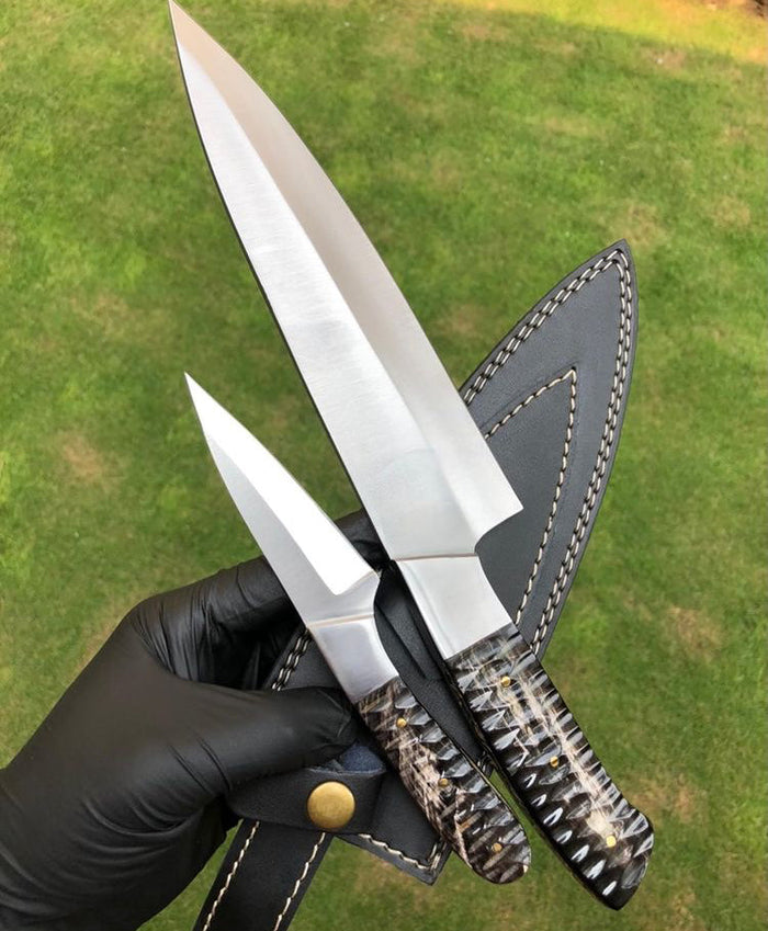 Custom made D2 steel 2 pieces chef set cskforged
