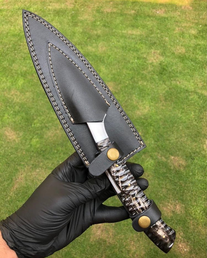Custom made D2 steel 2 pieces chef set cskforged