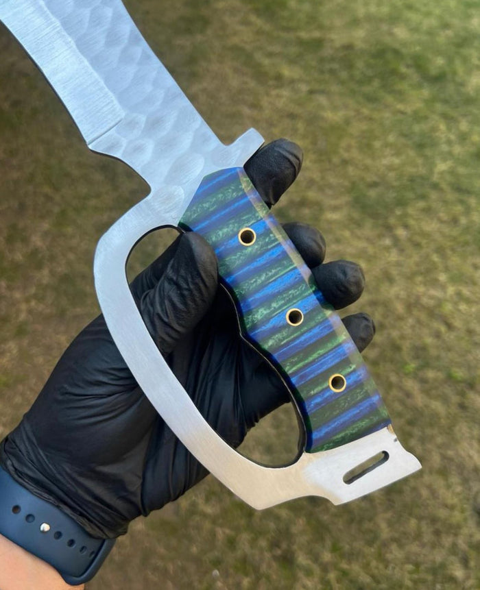 Custom Made D2 Steel Blade Large Camping Knife cskforged