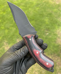Custom made D2 steel EDC Hunting powder coated blade knife cskforged