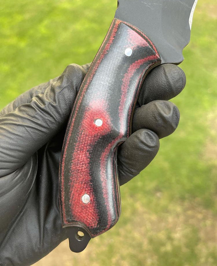 Custom made D2 steel EDC Hunting powder coated blade knife cskforged