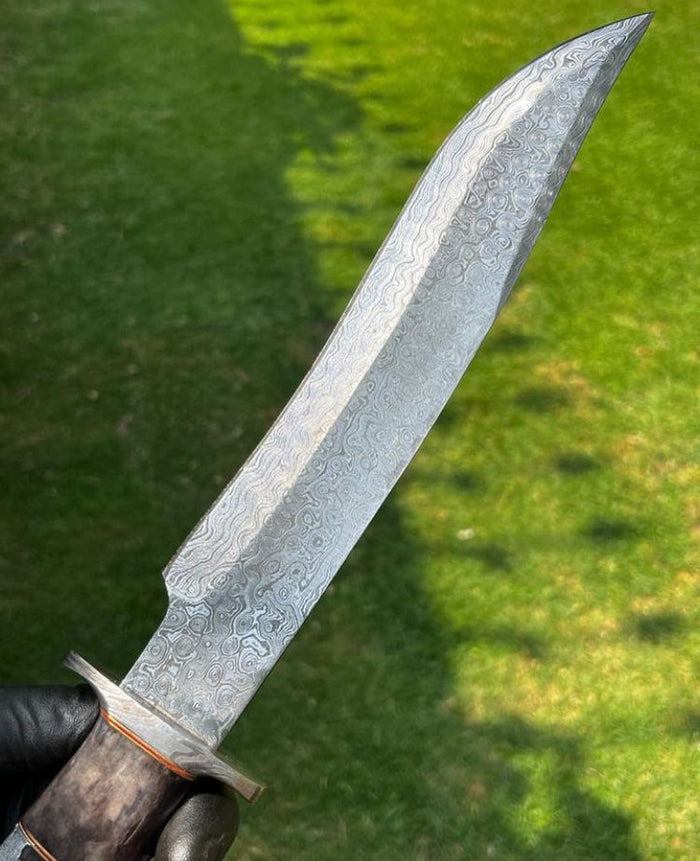 Custom Made Damacus Steel Camping Knife cskforged