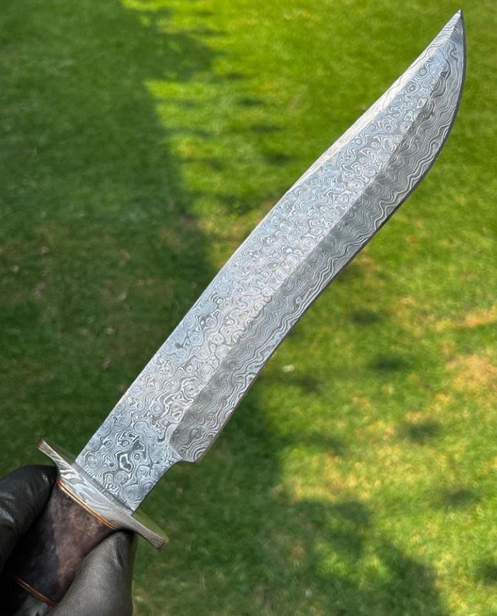 Custom Made Damacus Steel Camping Knife cskforged