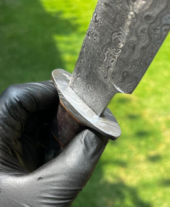 Custom Made Damacus Steel Camping Knife cskforged