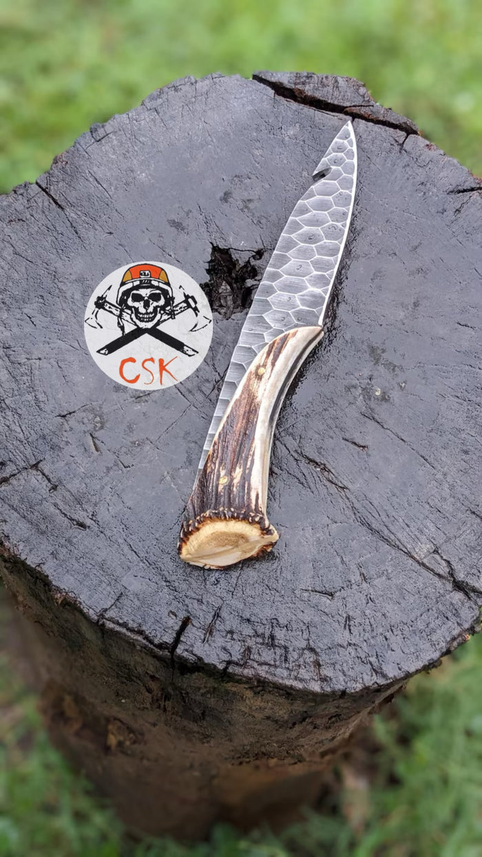 Custom Stone Texture Hand Forged 1095 Steel Vintage Viking Knife cskforged