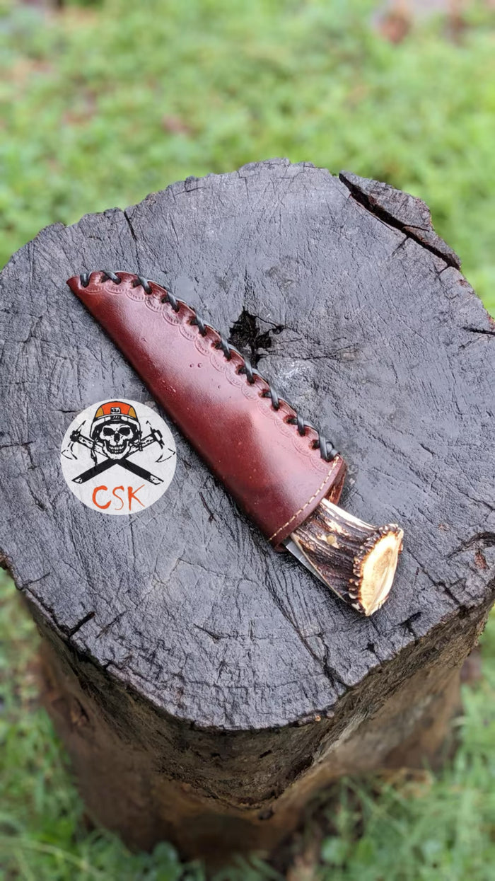 Custom Stone Texture Hand Forged 1095 Steel Vintage Viking Knife cskforged