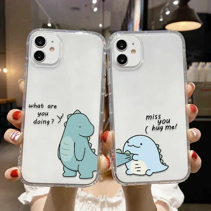 Cute Animal Dinosaur Couple Phone Case For iPhone PhoneShells