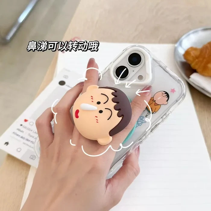 Cute Anime Funny snot Boochan Crayon Shin-chan Magnetic Holder Magsafe Wireless Charge Case For iPhone PhoneShells