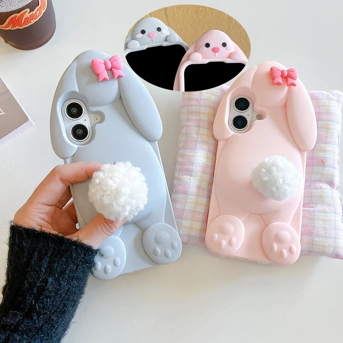 Cute Cartoon Hairball Tail Holder Benny Rabbit Phone Case PhoneShells
