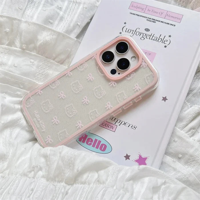 Cute Cartoon Hello Kitty Pet Cat Shockproof Candy Clear Pink Phone Case PhoneShells