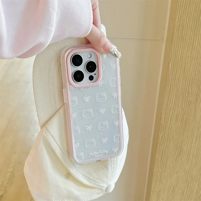 Cute Cartoon Hello Kitty Pet Cat Shockproof Candy Clear Pink Phone Case PhoneShells