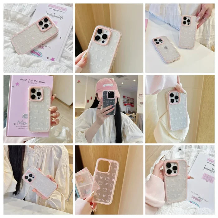 Cute Cartoon Hello Kitty Pet Cat Shockproof Candy Clear Pink Phone Case PhoneShells