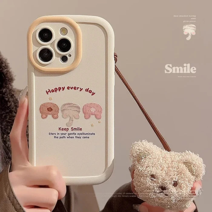 Cute Cartoon Phone Case With Bear Pendant For iPhone PhoneShells