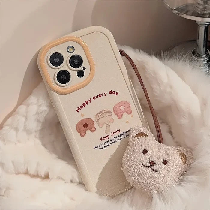 Cute Cartoon Phone Case With Bear Pendant For iPhone PhoneShells