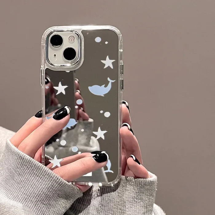 Cute Cherry Plating Make Up Mirror Phone Case PhoneShells