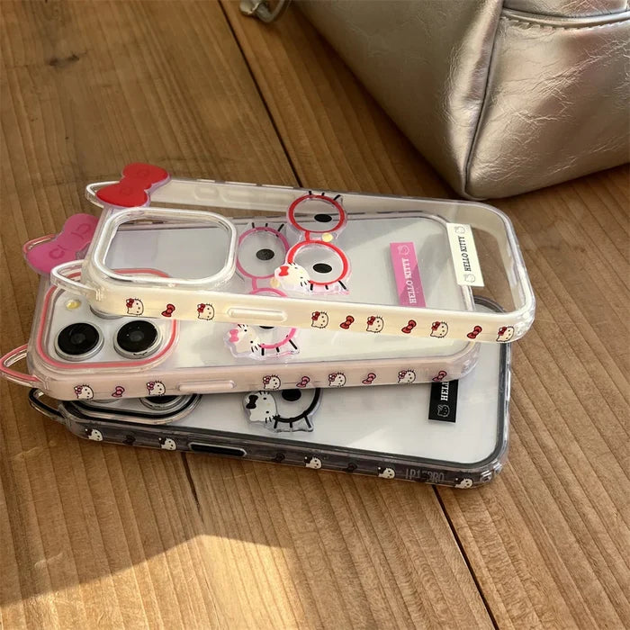 Cute Ears Glasses Hello Kitty Phone Case PhoneShells