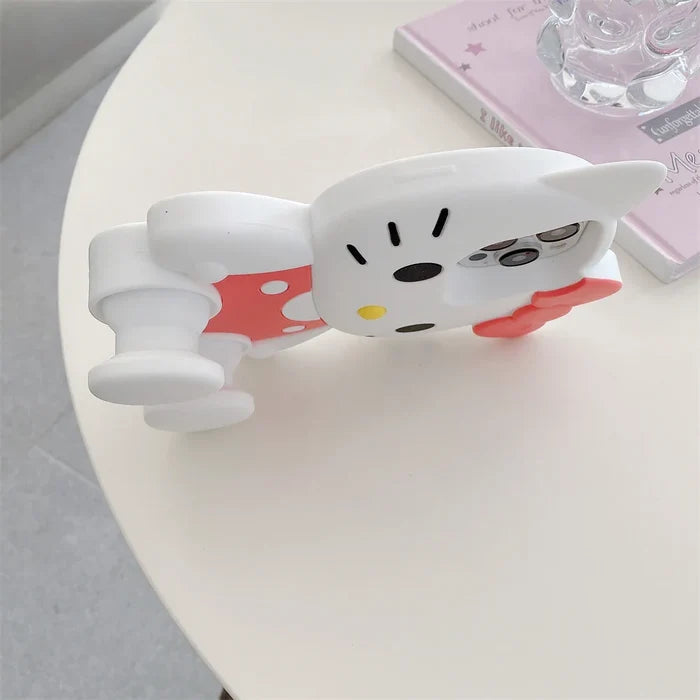 Cute Hello Kitty Liquid Silicone Phone Holder Cover Phone Case PhoneShells