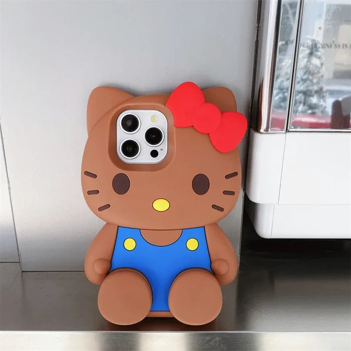 Cute Hello Kitty Liquid Silicone Phone Holder Cover Phone Case PhoneShells