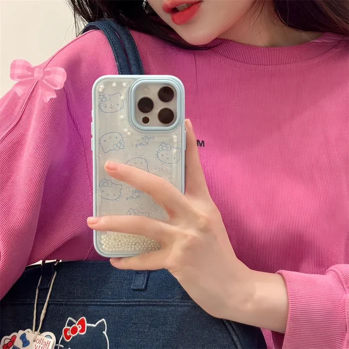 Cute Quicksand Pink Hello Kitty Phone Case PhoneShells