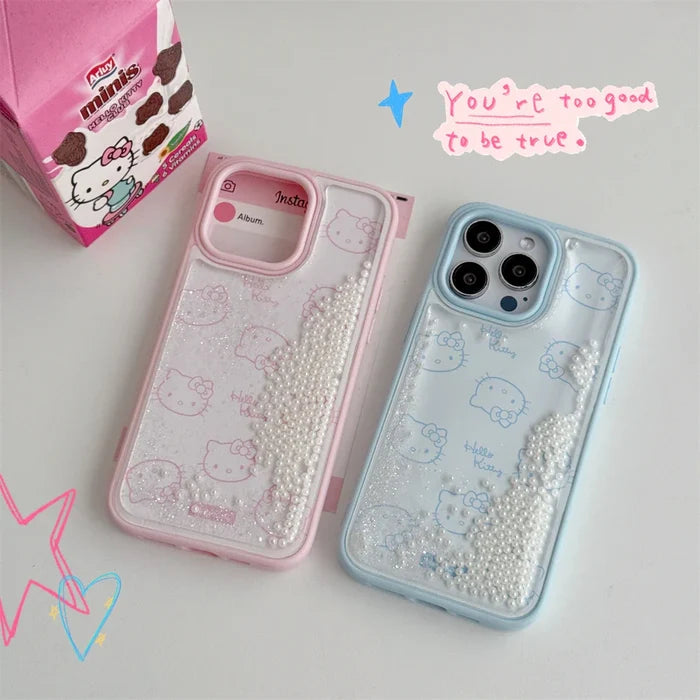 Cute Quicksand Pink Hello Kitty Phone Case PhoneShells