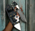 D2 Knuckle Knife with Full Tang build & Black & White handle cskforged