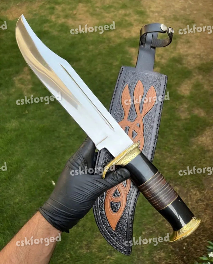 D2 Steel Dundee| Blood Grooveds Knife cskforged