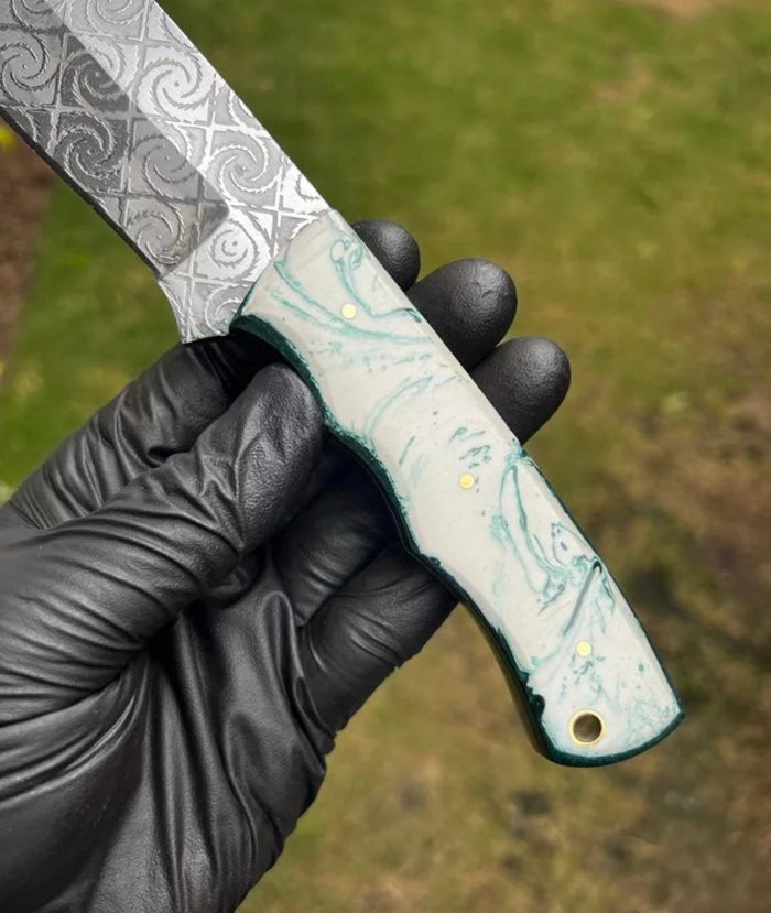 D2 Steel Full Tang Laser Engraved Blade Hunting knife cskforged
